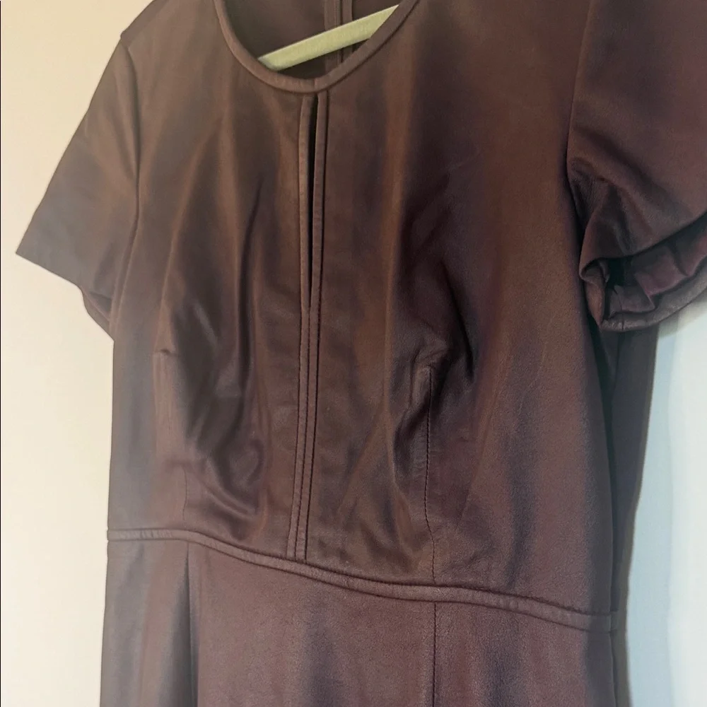 My Tribe leather keyhole dress deep plum Large